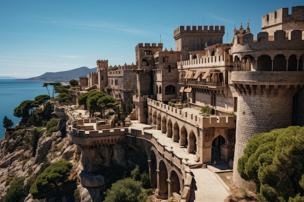 Historical Fortress in Rhodes Dodecaneso generative IA