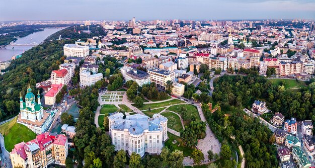 Historical museum and andrew church in kiev ukraine