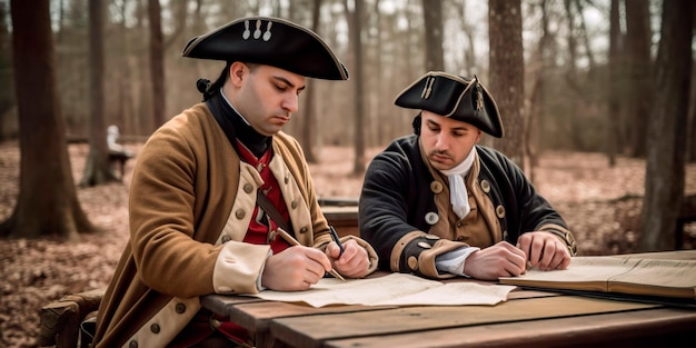 Historical reenactments of the signing of the Declaration of Independence Generative AI