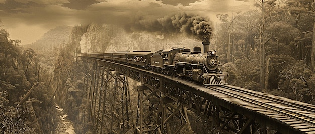Historical Settings SepiaToned Old Steam Engine