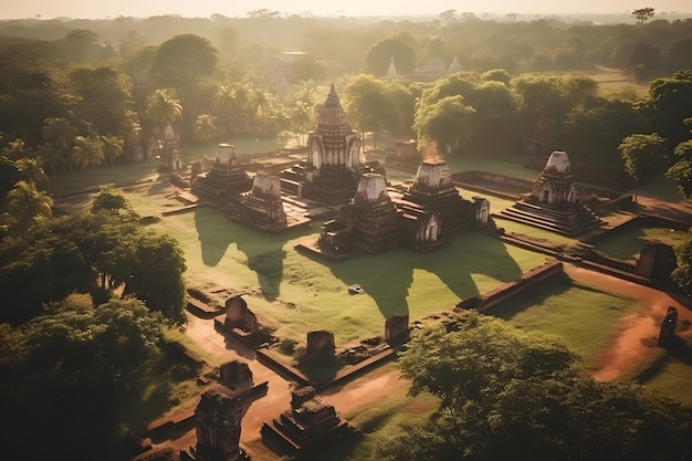 Historical Splendor Aerial Perspective of Ayutthaya