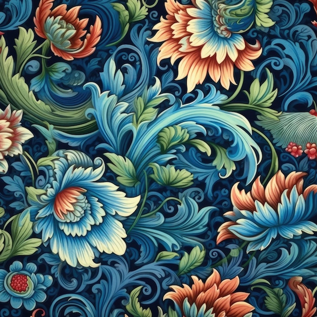 Historical and traditional patterns and motifs seamless pattern AI Generated