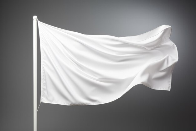 Фото Исторический белый флаг, размахиваемый во время церемоний, изолированный на градиентном фоне