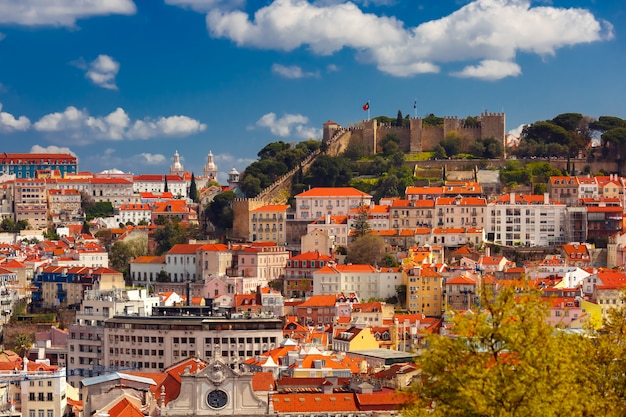 Historisch centrum van lissabon op zonnige dag, portugal