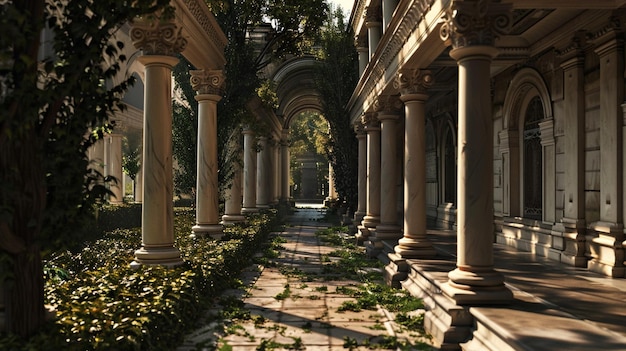 Historisch universiteitsgebouw Wandelpad Scene