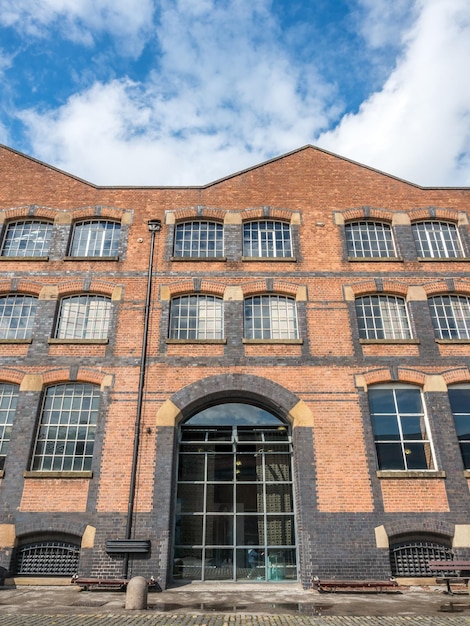 Historische gebouwen van het Museum van Wetenschap en Industrie in de stad Manchester, Engeland