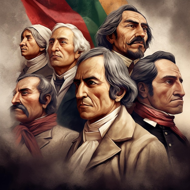 historische onafhankelijkheidshelden portretten van de iconische helden van de onafhankelijkheid van Mexico