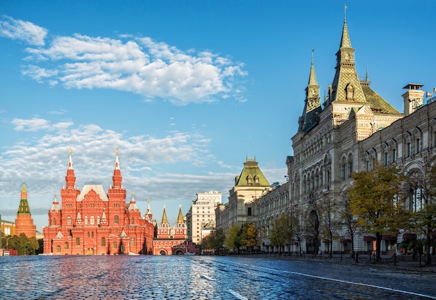 History Museum and GUM on Red Square in Moscow