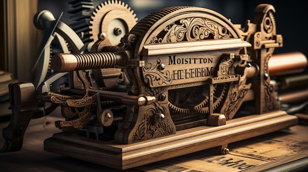 History wooden letterpress concept