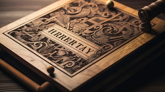 History wooden letterpress concept