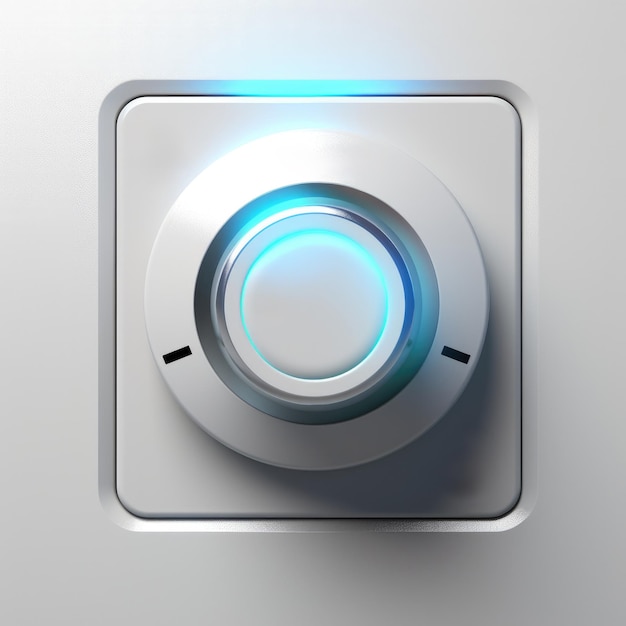Foto hitech button icona del pulsante sullo sfondo tecnologico ai generativa
