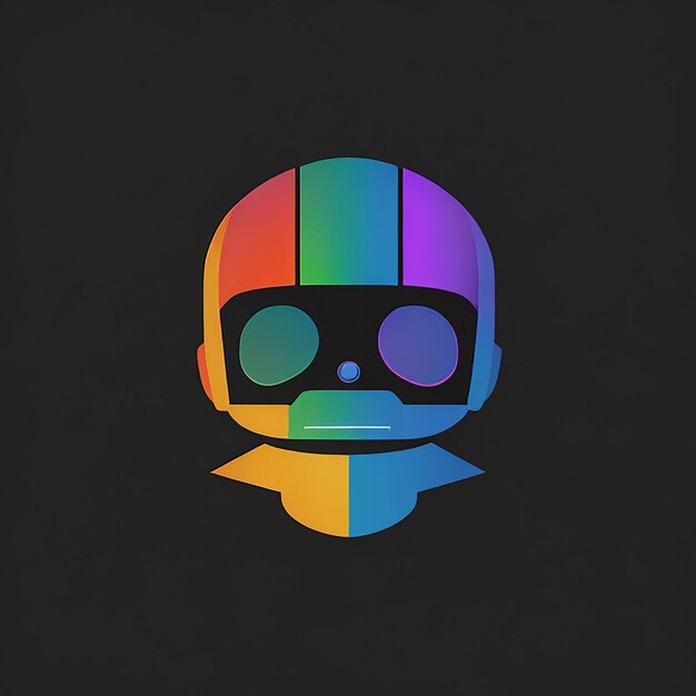 Hitech company robot logo with colorful gradient style