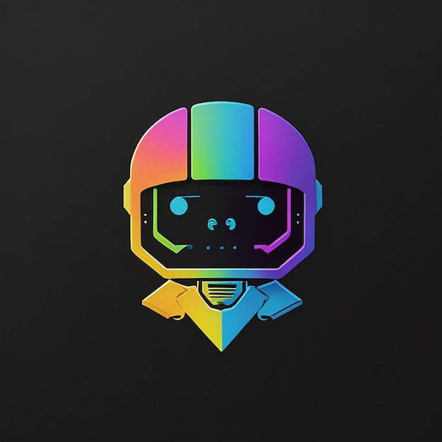 Hitech company robot logo with colorful gradient style