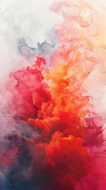 Hitech world ablaze vibrant watercolors capture the red fire aura
