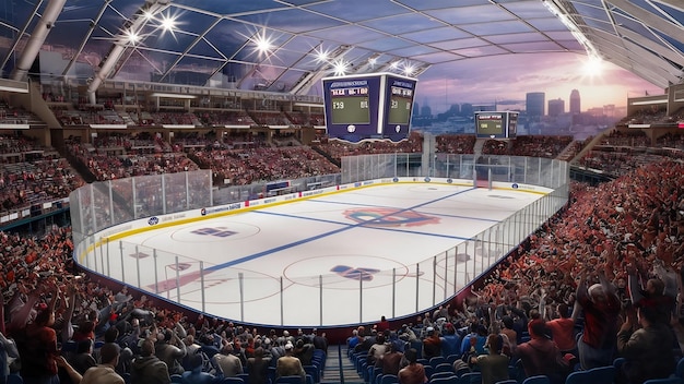 Hockey arena 3d render