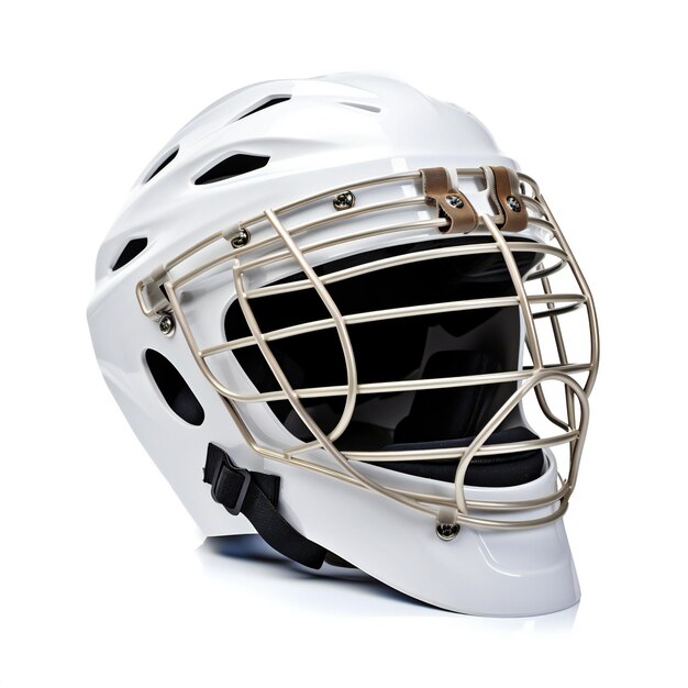 Foto casco da hockey isolato su sfondo bianco