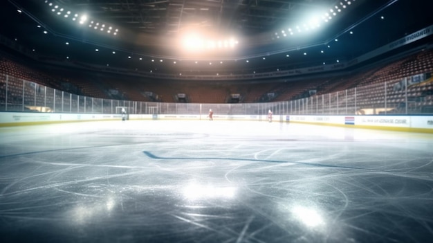 Photo hockey ice rink sport arena ai generative