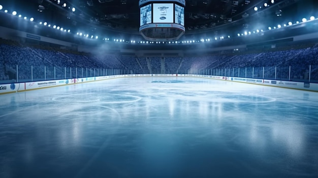 Hockey ice rink sport arena empty field stadium AI generative