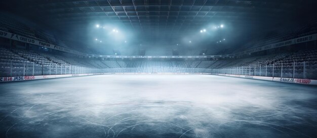 Photo hockey ice rink sport arena empty field