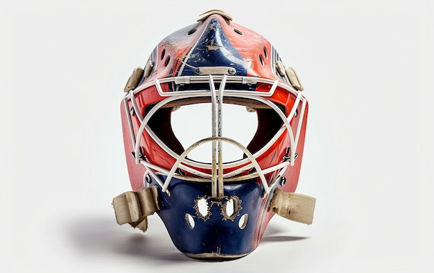 Hockey Keeper Masker Detail Op Een Witte Achtergrond