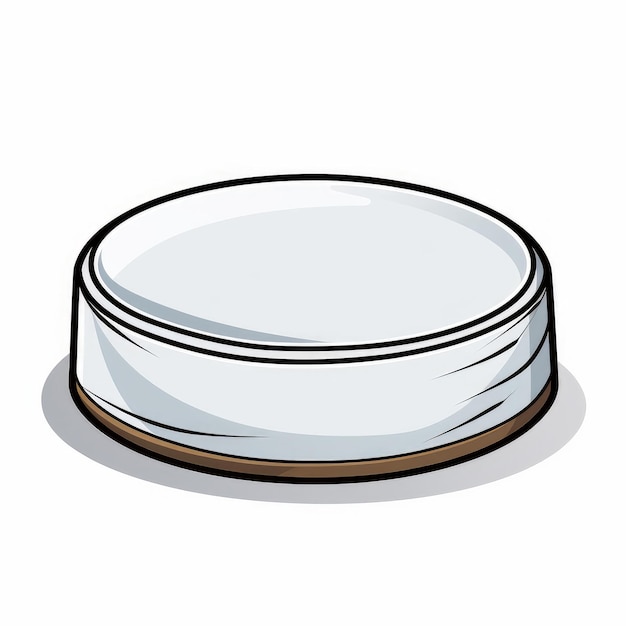 Hockey puck cartoon style single white background AI generated