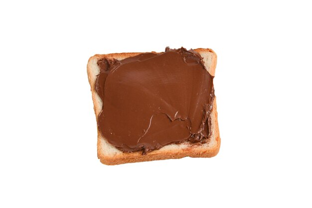 Ð¡hocolate paste sandwich isolated on white background.