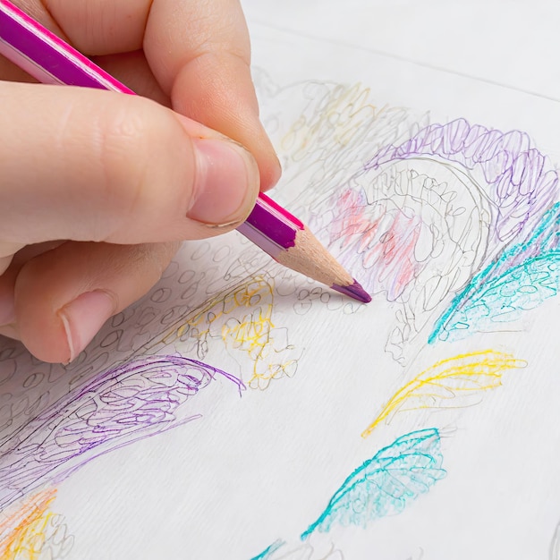 Hoe een kind kleuren en vormen gebruikt om kunst te maken