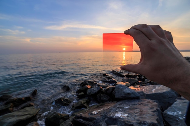 Hoe rood te filteren effecten het beeld tegenlicht beeld en zeer ondiepe scherptediepte