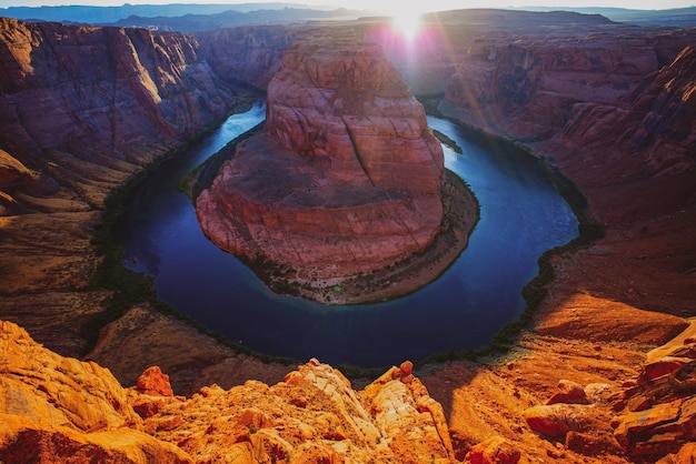 Hoefijzerbocht door Grand Canyon Arizona Hoefijzerbocht in Grand Canyon