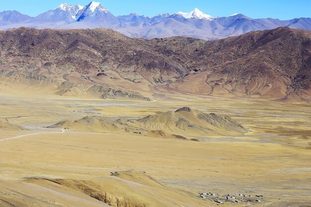 hoge bergpas in het berglandschap van Tibet