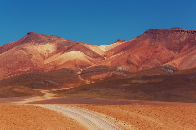 Hoge besneeuwde bergen in bolivia