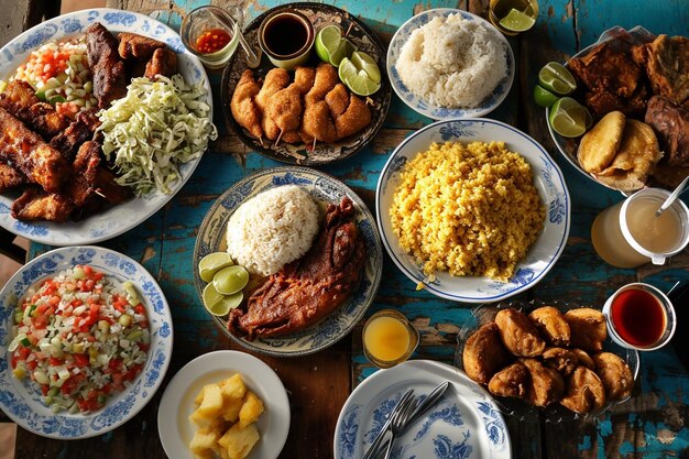 Foto hoge hoek heerlijk braziliaans eten