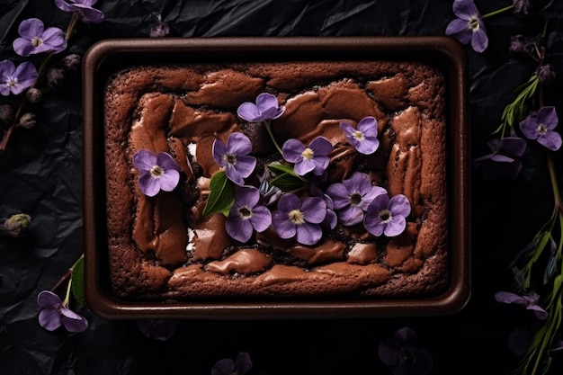 Hoge hoek heerlijke brownies arrangement
