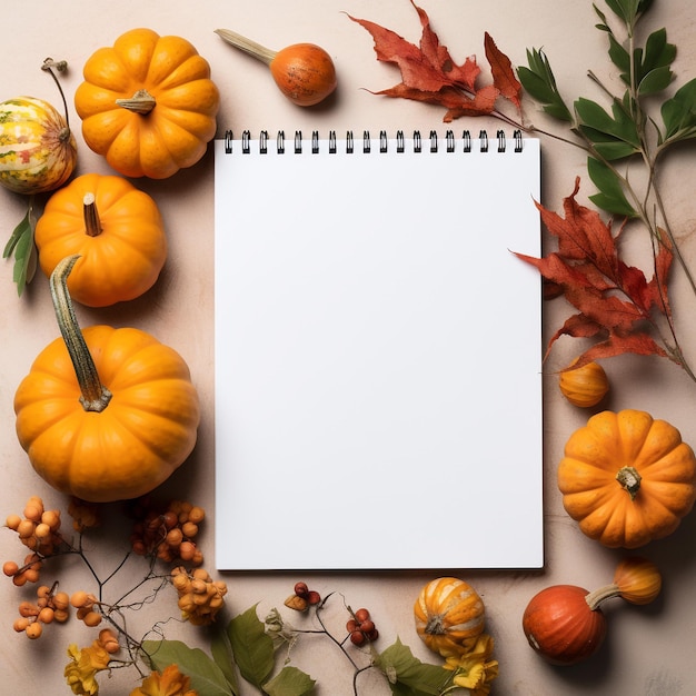 hoge hoek kladblok kalender papier halloween herfst oranje kopie ruimte notitieboekje feestelijke vakantie herfst