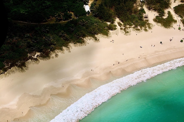 Hoge hoek opname van een strand Playa Flamenco op Culebra Island, Puerto Rico