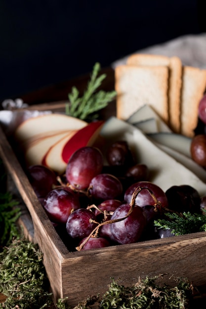 Hoge hoek traditionele kerst keuken arrangement