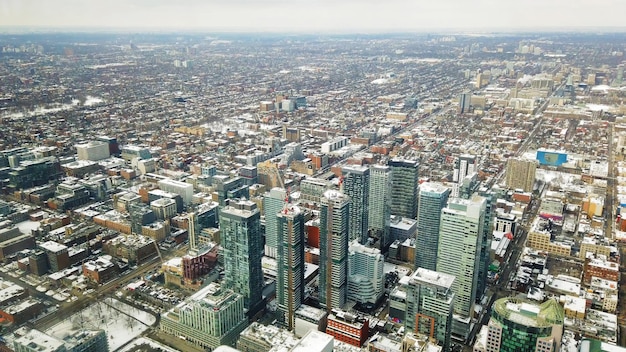 Hoge luchtfoto met uitzicht op de stad Toronto, Canada