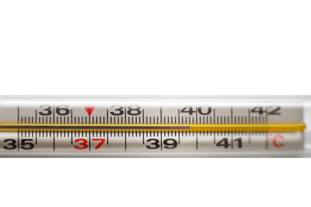 Hoge temperatuur op een kwikthermometer