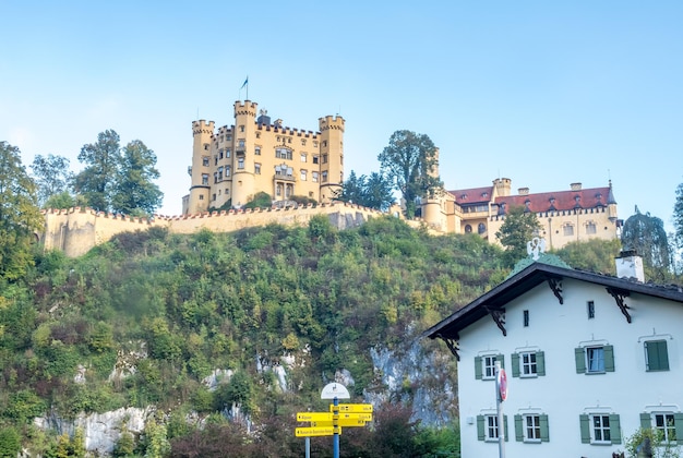 Hohenschwangau castle on hill