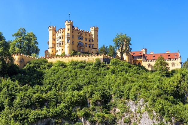 Hohenschwangau Castle on mountain top Germany