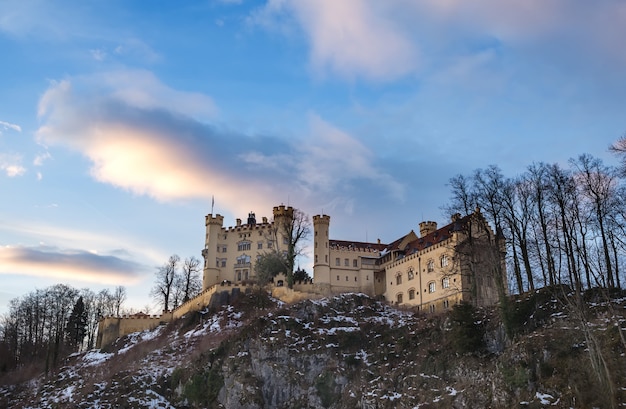 Hohenschwangaukasteel in Beieren, de winter.