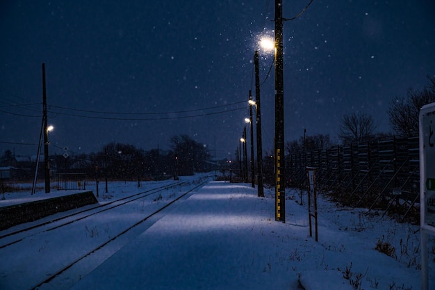 Hokkaido Toyotomi Station and snow scene