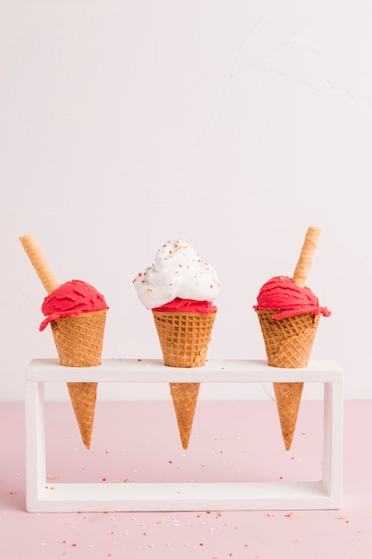 Holder with red ice cream cones