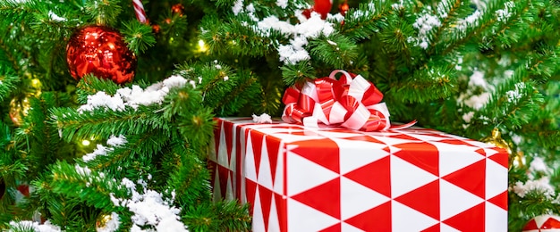 Holdiay present boxes under the christmas tree