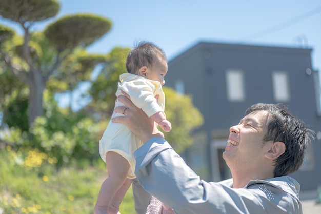 Holding a baby