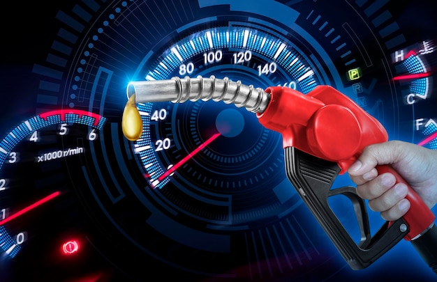 Holding fuel injector with the speedometer of the car