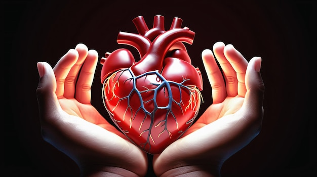 Holding the Glowing Heart An Illustration of Compassion