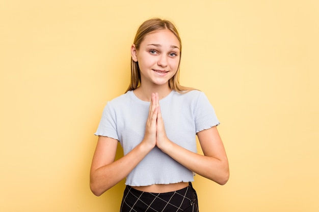 Holding hands in pray near mouth feels confident