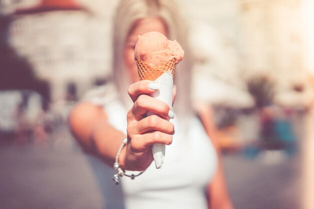 Photo holding ice cream