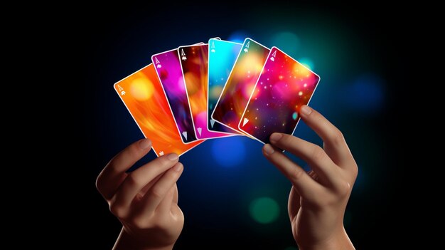 Photo holding playing cards ai generated digital art